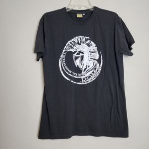 Black womens Roma spartan helmet black t-shirt